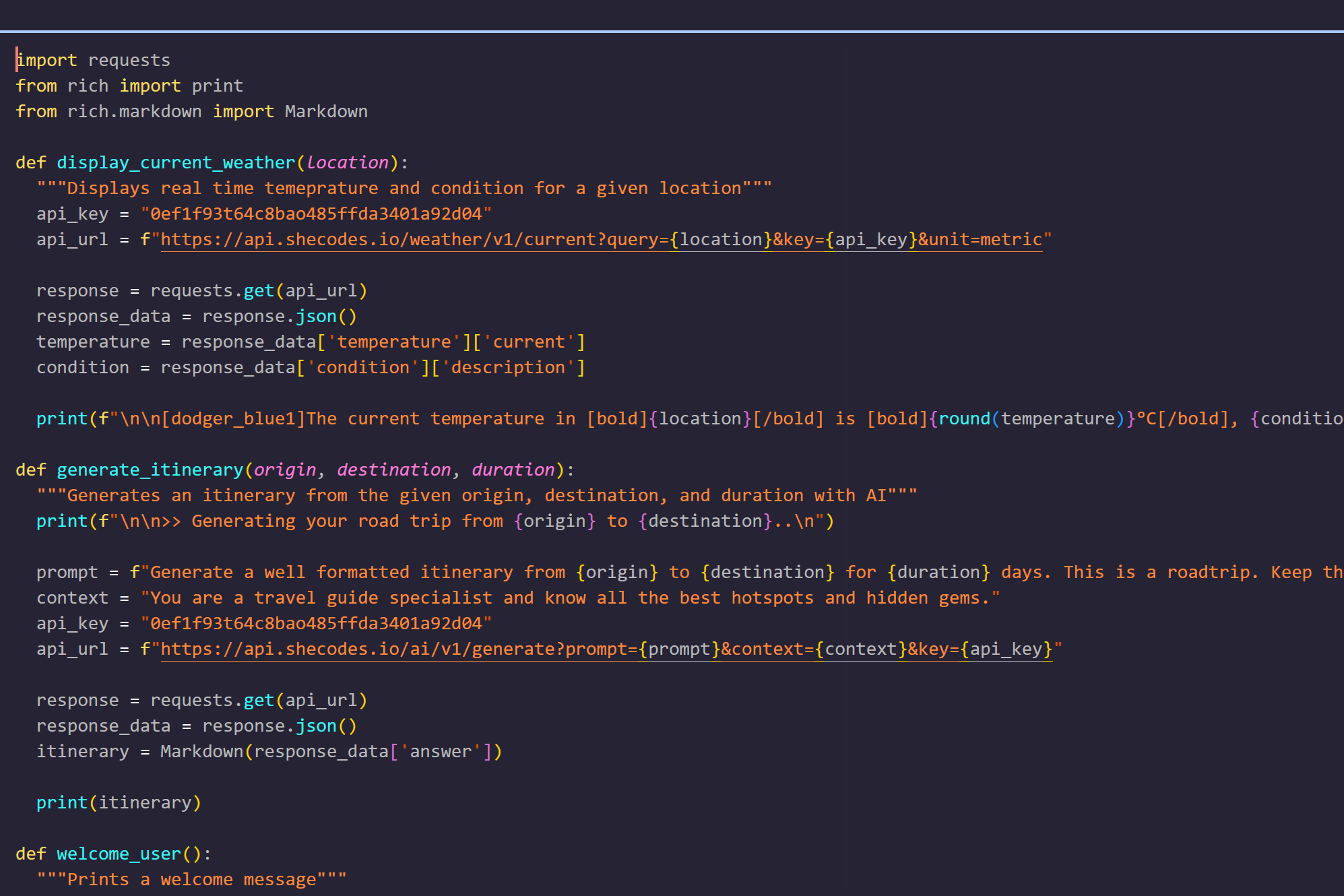 python ai travel planner